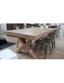MOBILI 2G - TAVOLO RETTANGOLARE ALLUNGABILE ROVERE CONSUMATO 180X100 H.77 VISTA APERTO