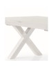 MOBILI 2G - TAVOLO RETTANGOLARE ALLUNGABILE TINTA BIANCO CONSUMATO NATURALE 180X100X77 VISTA GAMBA