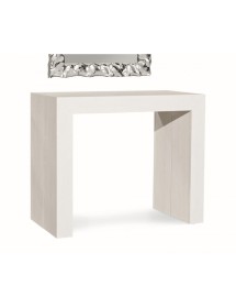 MOBILI 2G - CONSOLLE ALLUNGABILE MODERNA BIANCO CONSUMATO 90x45X75 VISTA FRONTALE