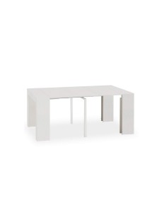 MOBILI 2G - CONSOLLE ALLUNGABILE MODERNA BIANCO CONSUMATO 90x45X75 VISTA APERTO