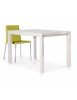 MOBILI 2G - Tavolo moderno bianco frassinato allungabile 110x85 H77 VISTA LATERALE