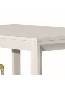 MOBILI 2G - Tavolo moderno bianco frassinato allungabile 110x85 H77 VISTA PROFILO
