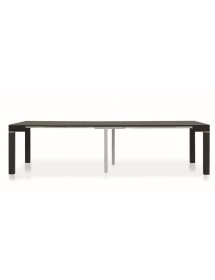 MOBILI 2G - CONSOLLE MODERNA LEGNO ALLUNGABILE TORTORA 110X50X75 VISTA APERTO