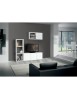 MOBILI 2G - Libreria porta Tv moderna bianca l.175 p.30 h.132 vista frontale