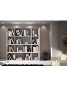 MOBILI 2G - Libreria moderna laminato bianco frassino  L.175 P.30 H.175 vista frontale