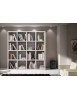 MOBILI 2G - Libreria moderna laminato bianco frassino  L.175 P.30 H.175 vista frontale