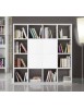 MOBILI 2G - Libreria porta Tv moderna laminato bianco frassino  L.175 P.30 H.175 vista frontale