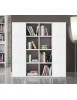 MOBILI 2G - Libreria porta Tv moderna laminato bianco frassino  L.175 P.30 H.175 vista frontale