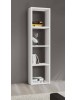 MOBILI 2G - Libreria porta Tv moderna colonna bianco frassino L.46 P.30 H.175 vista frontale