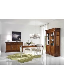 MOBILI 2G - Tavolo rettangolare in legno bicolore 120x85x81 cm fisso vista sala