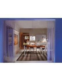 MOBILI 2G - Tavolo rettangolare in legno bicolore 120x85x81 cm fisso vista laterale