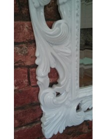 MOBILI 2G - Specchiera Barocca Intagliata bianco lucida  L.74 P.3 H.94 vista dettagli