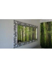 MOBILI 2G - Specchiera Barocca Intagliata In Foglia argento L.107xP.5 H.207 argento vista orizzontale