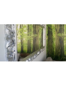 MOBILI 2G - Specchiera Barocca Intagliata In Foglia argento L.107xP.5 H.207 argento vista dettaglio