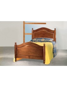 MOBILI 2G - Letto singolo classico legno tinta noce L 100 H 111 P 212 vista laterale