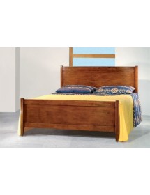 MOBILI 2G - Letto matrimoniale classico legno arte povera tinta noce L 172 H 108 P 210 vista completa