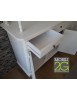 MOBILI 2G - CRISTALLIERA 3 PORTE BIANCA LEGNO SHABBY CHIC L.150X43X228 VISTA APERTURA CASSETTI