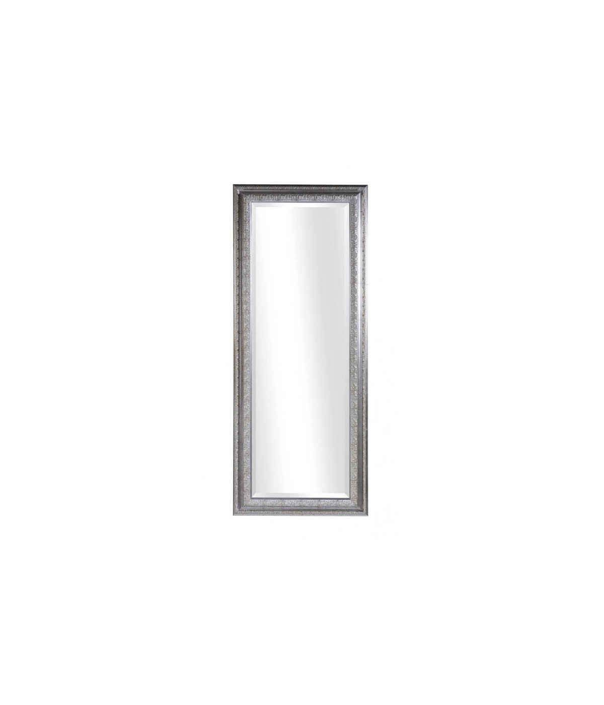 MOBILI2G - Specchiera in foglia argento rettangolare- Misure: l.64 x h.84 x p.4