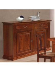 MOBILI 2G - SOGGIORNO COMPLETO LEGNO ARTE POVERA FINITURA BASSANO vista credenza
