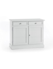 MOBILI 2G - Madia Credenza 2 porte 2 cassetti Arte povera bianco sporco L.105  P.42 H.85 VISTA FRONTALE