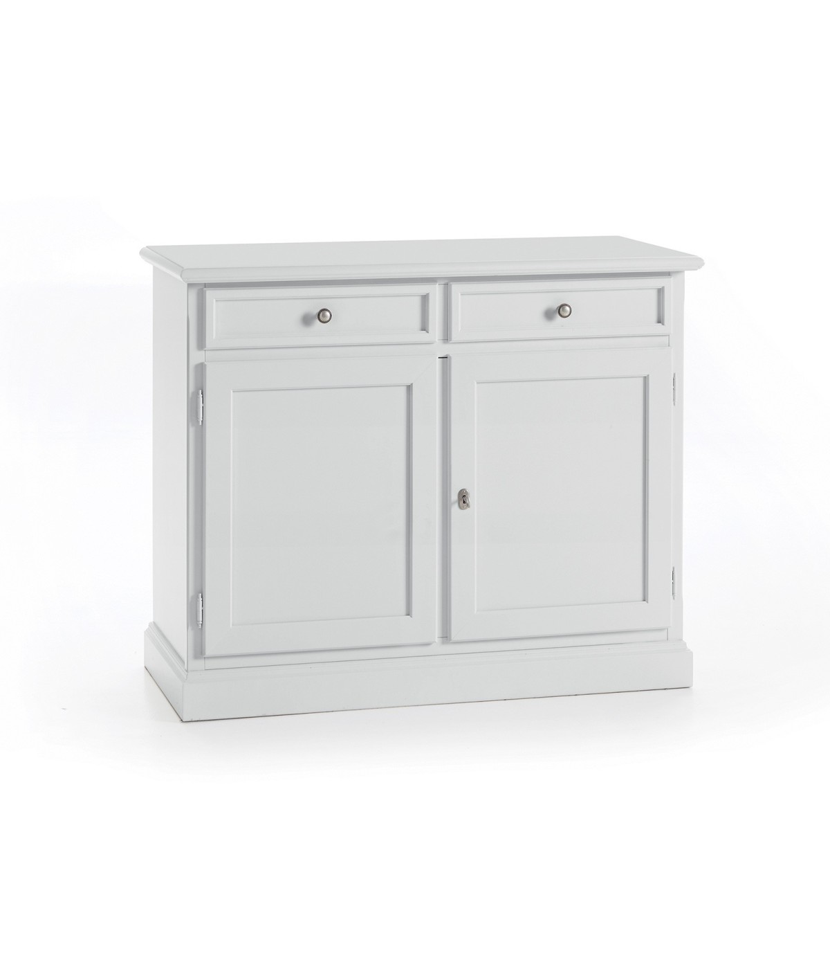 MOBILI 2G - Madia Credenza 2 porte 2 cassetti Arte povera bianco sporco L.105  P.42 H.85 VISTA FRONTALE