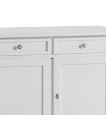 MOBILI 2G - Madia Credenza 2 porte 2 cassetti Arte povera bianco sporco L.105  P.42 H.85 VISTA ANTE E POMOLI