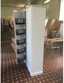 MOBILI 2G - ARMADIO PORTA SCARPE IN LEGNO BIANCO LACCATO cm 87x40x192H VISTA LATERALE APERTO