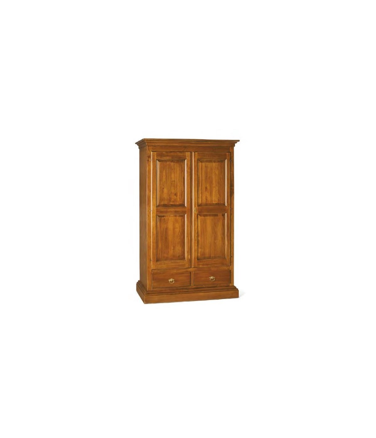 MOBILI 2G - Armadio 2 ante in legno arte povera noce biondo 125X60X200 vista frontale