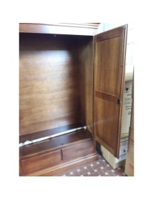 MOBILI 2G - Armadio 2 ante in legno arte povera noce biondo 125X60X200 vista aperta