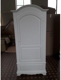 MOBILI 2G - ARMADIO ARTE POVERA 1 PORTA LEGNO SHABBY BIANCO 96x56x196H vista frontale