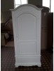 MOBILI 2G - ARMADIO ARTE POVERA 1 PORTA LEGNO SHABBY BIANCO 96x56x196H vista frontale