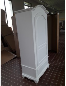 MOBILI 2G - ARMADIO ARTE POVERA 1 PORTA LEGNO SHABBY BIANCO 96x56x196H vista laterale
