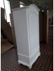 MOBILI 2G - ARMADIO ARTE POVERA 1 PORTA LEGNO SHABBY BIANCO 96x56x196H vista laterale