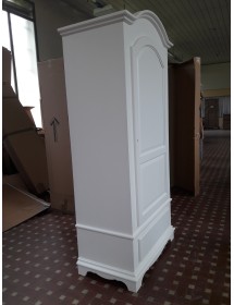 MOBILI 2G - ARMADIO ARTE POVERA 1 PORTA LEGNO SHABBY BIANCO 96x56x196H vista laterale