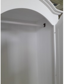 MOBILI 2G - ARMADIO ARTE POVERA 1 PORTA LEGNO SHABBY BIANCO 96x56x196H vista aperto