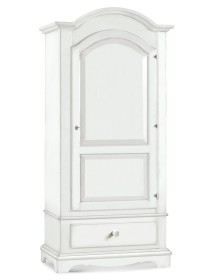 MOBILI 2G - ARMADIO ARTE POVERA 1 PORTA LEGNO SHABBY BIANCO 96x56x196H vista frontale