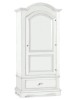 MOBILI 2G - ARMADIO ARTE POVERA 1 PORTA LEGNO SHABBY BIANCO 96x56x196H vista frontale