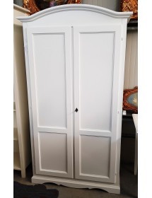 MOBILI 2G - Armadio classico 2 Ante In Legno Bianco 107X55X197 vista frontale