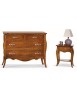 MOBILI 2G - COMÒ CLASSICO 4 CASSETTI LEGNO NOCE BASSANO 116x54x91 VISTA FRONTALE CON COMODINO ABBINATO
