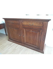 MOBILI 2G - CREDENZONE CLASSICO LEGNO 2 PORTE FINITURA BASSANO 177x48x110H VISTA LATERALE