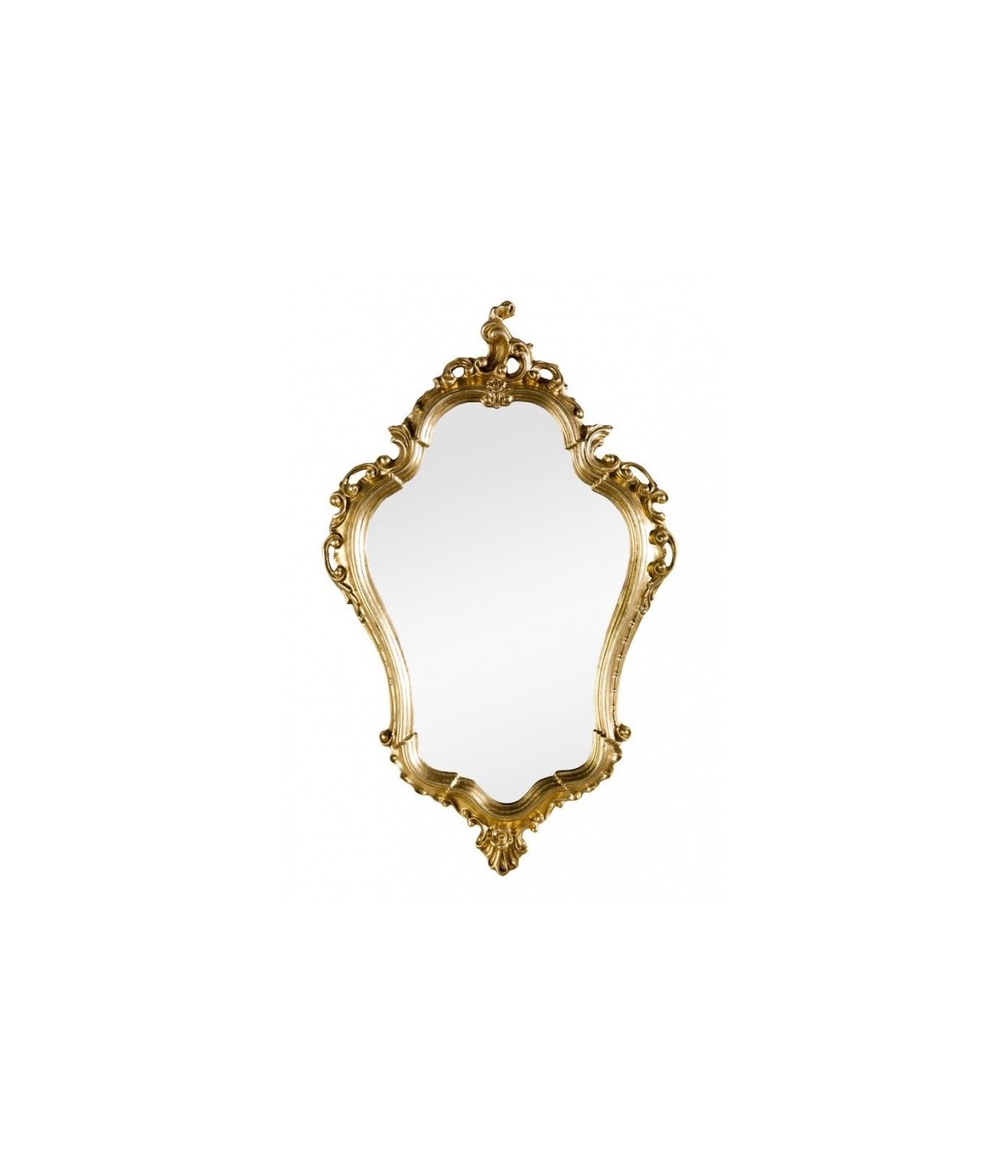 MOBILI2G - Specchiera in foglia oro sagomata Misure: L.56 x H. 90 x P. 4