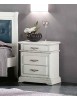 MOBILI 2G - COMODINO 3 CASSETTI LACCATO BIANCO L.57 P.38 H.66 vista frontale