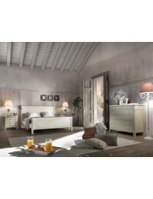 MOBILI 2G - LETTO MATRIMONIALE ARTE POVERA SHABBY CHIC L.183 x P.214 x H.110 vista completa