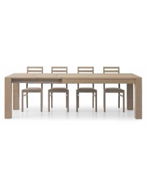 MOBILI 2G - Set 2 Sedie in legno massello imbottita rovere seppia 42,5x37,5x90 VISTA FRONTALE