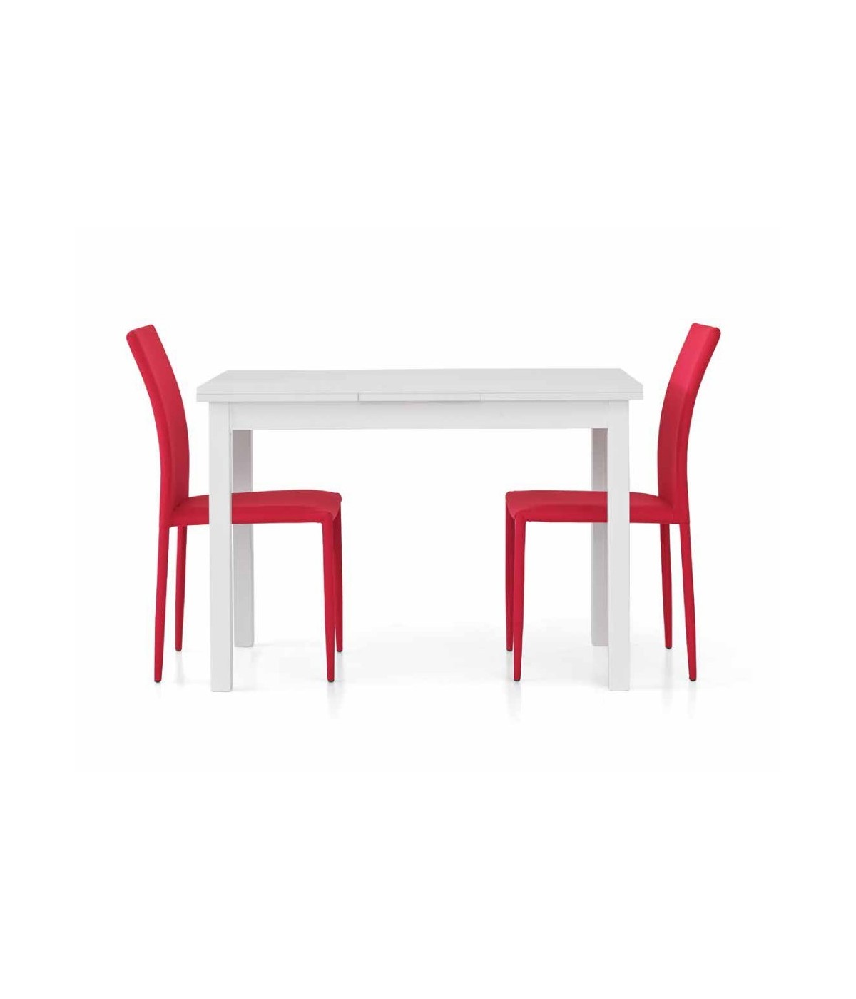 MOBILI 2G - Tavolo allungabile moderno bianco frassinato l. 110 x70 h.76 vista laterale