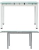 MOBILI 2G - TAVOLO DA PRANZO PIANO IN VETRO ALLUNGABILE 110x70 H 76 vista laterale