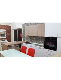 MOBILI 2G - TAVOLO DA PRANZO PIANO IN VETRO ALLUNGABILE 110x70 H 76 vista laterale