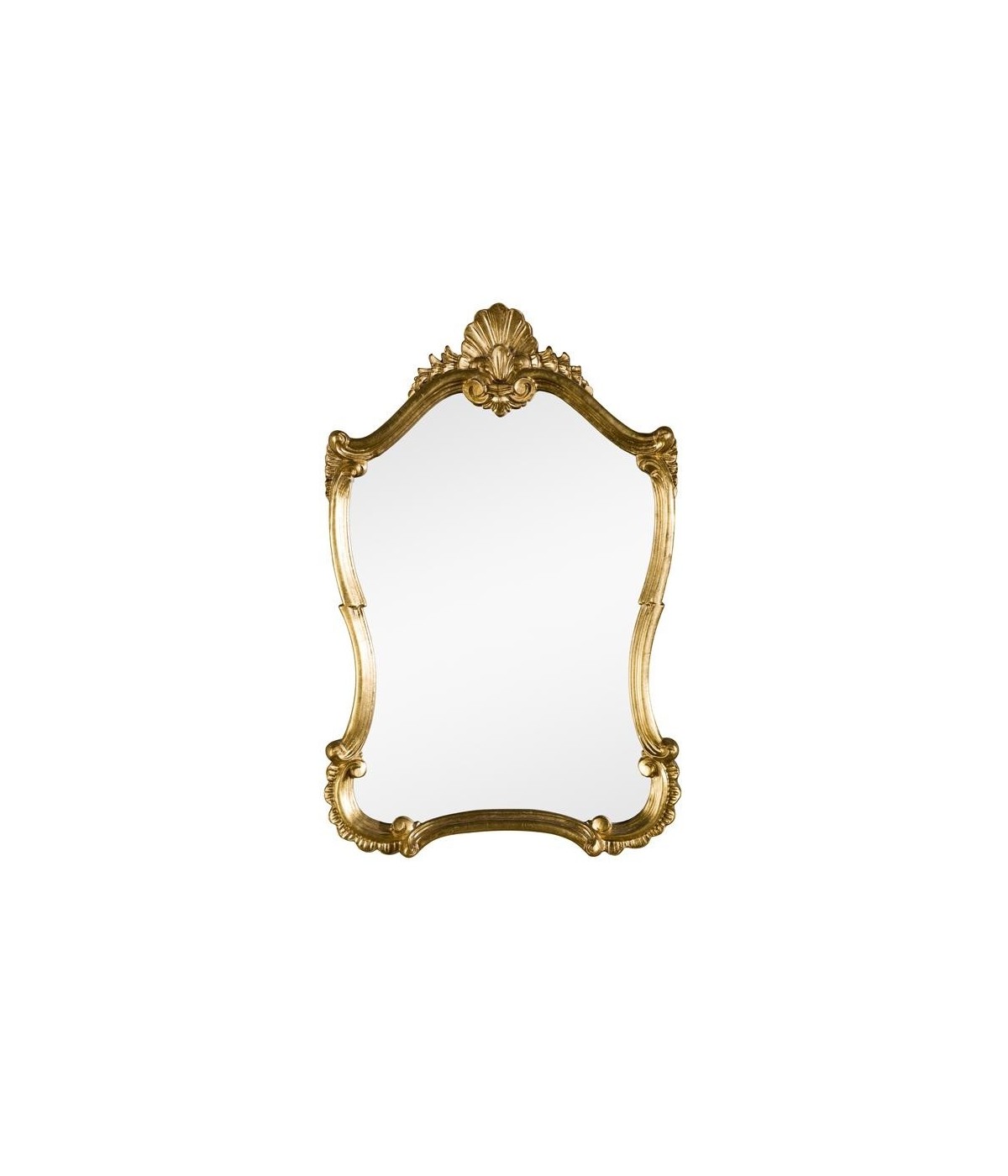 MOBILI2G - Specchiera in foglia oro sagomata Misure: L.58 x H.86 x P. 5