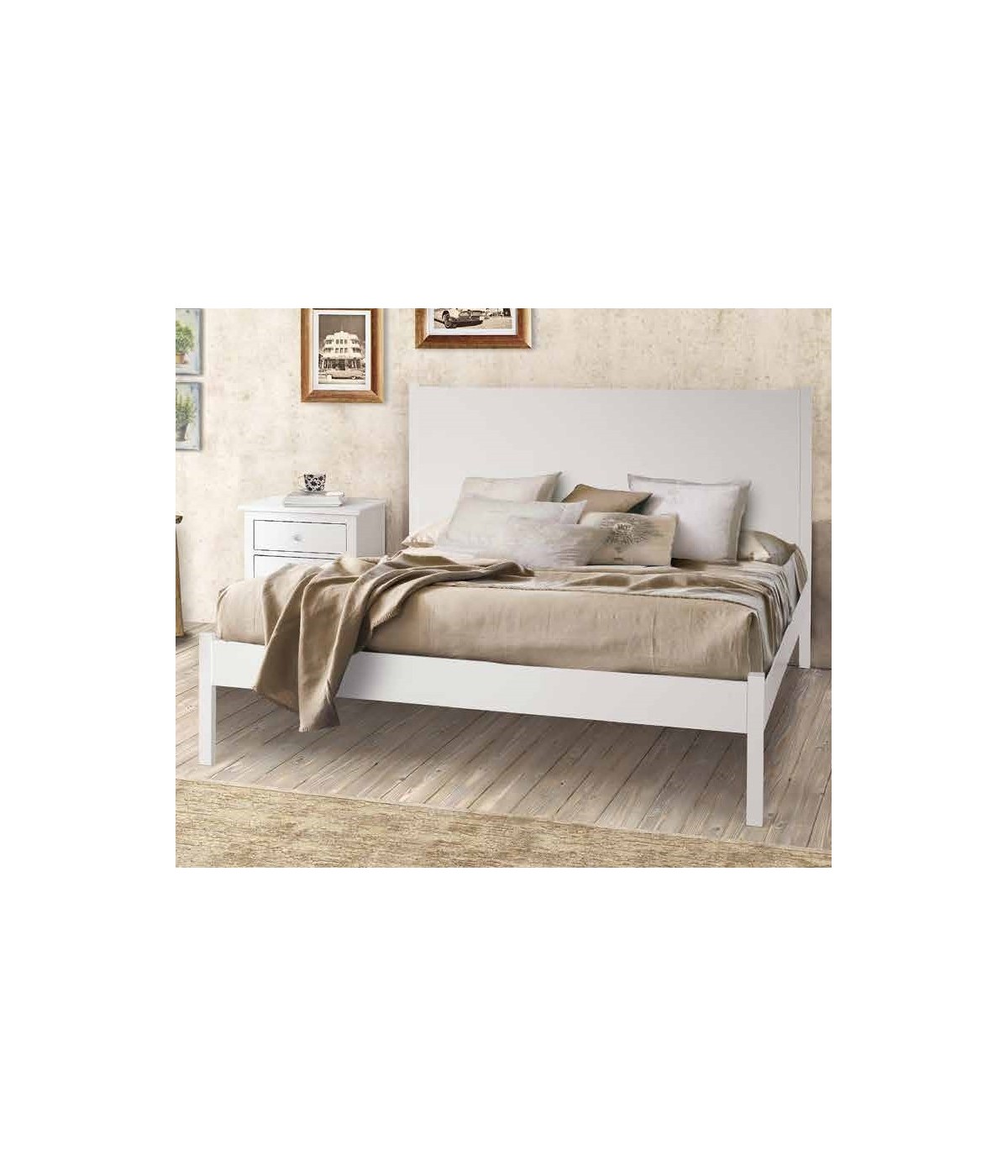 MOBILI 2G - LETTO SCHABBY CHIC MATRIMONIALE 174 X 212 X 115 H VISTA FRONTALE