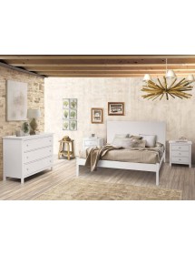 MOBILI 2G - COMODINO LACCATO BIANCO 3 CASSETTI 58 X 40 X 66 H VISTA COMPLETA